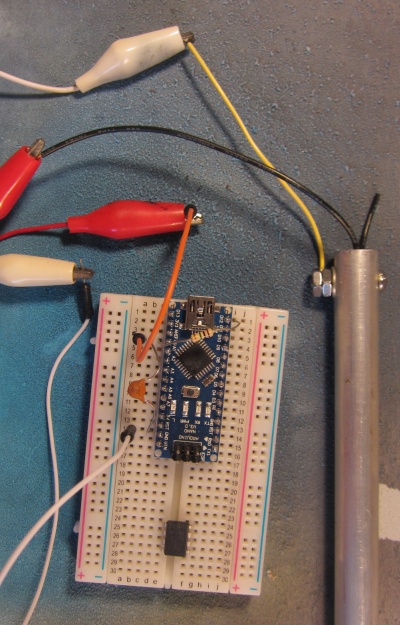 The test circuit with the Arduino nano