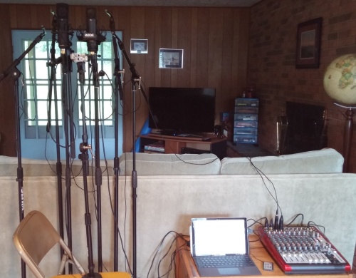The full recording setup