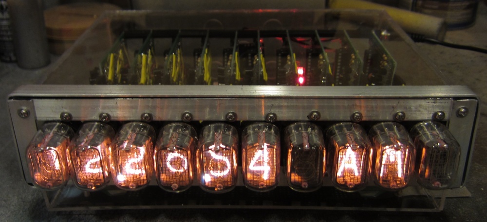 Not Your Average Nixie Clock, front and center