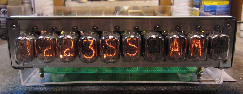 Not Your Average Nixie Clock, front and center