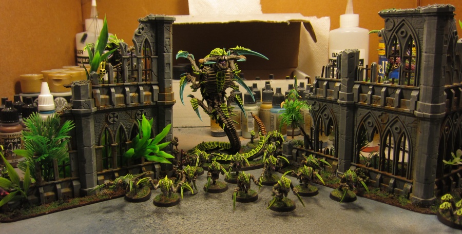 New infested jungle buildings, complete with Tyranid infestation
