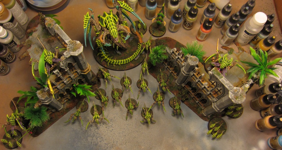 New infested jungle buildings, complete with Tyranid infestation, from the top