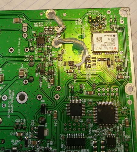 Bottom side of the GPSDO board tapped off signals