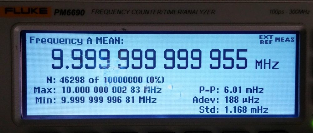 Comparing the rubidium reference to OCXO based another GPSDO